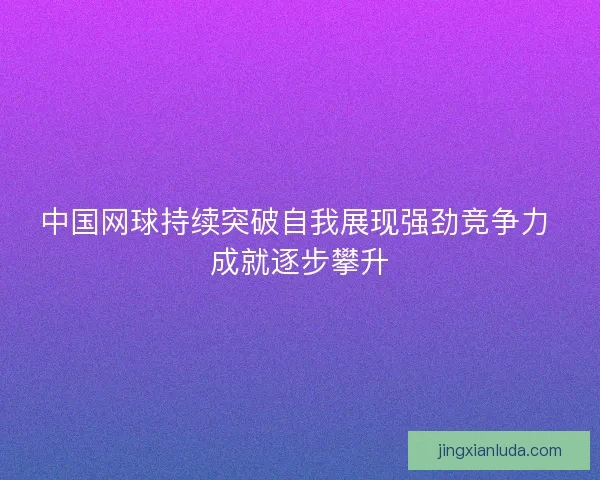 中国网球持续突破自我展现强劲竞争力 成就逐步攀升